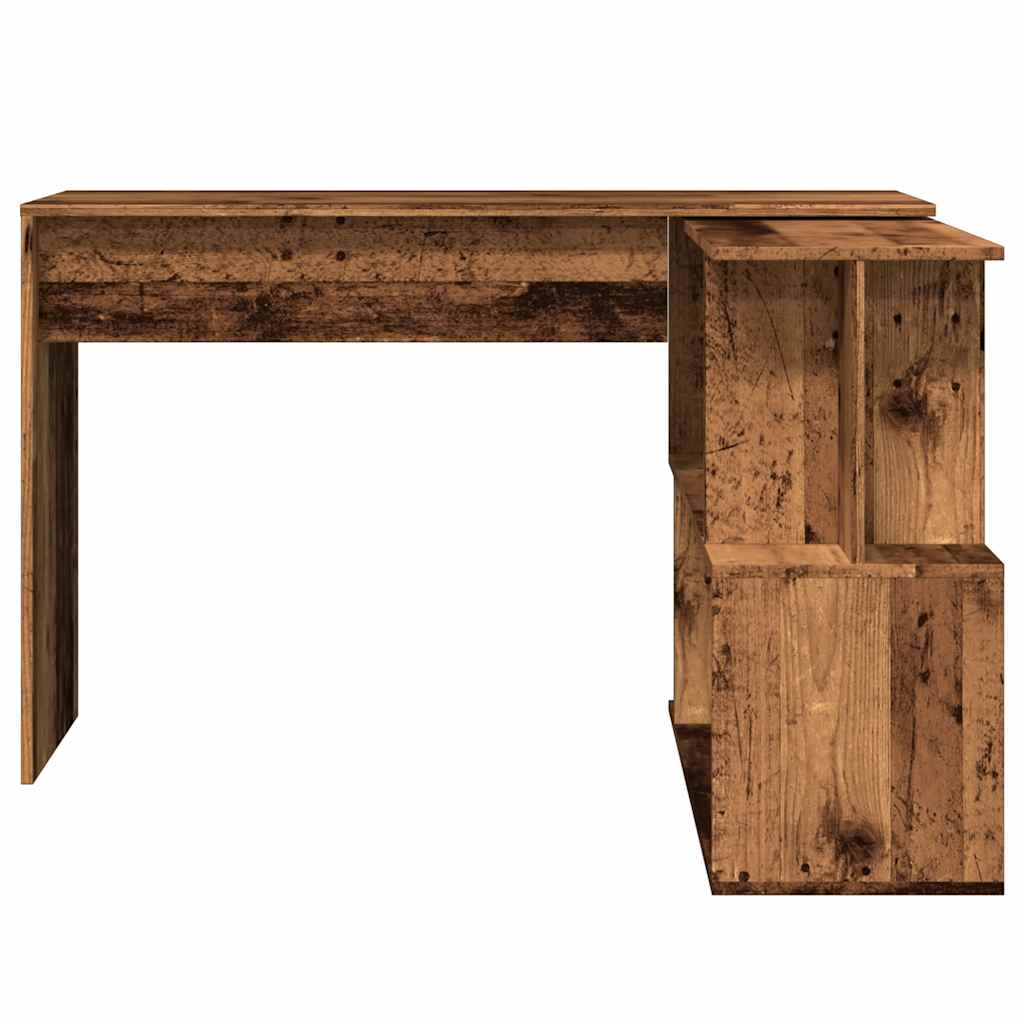 Escritorio De Esquina Madera Contrachapada Madera Envejecida