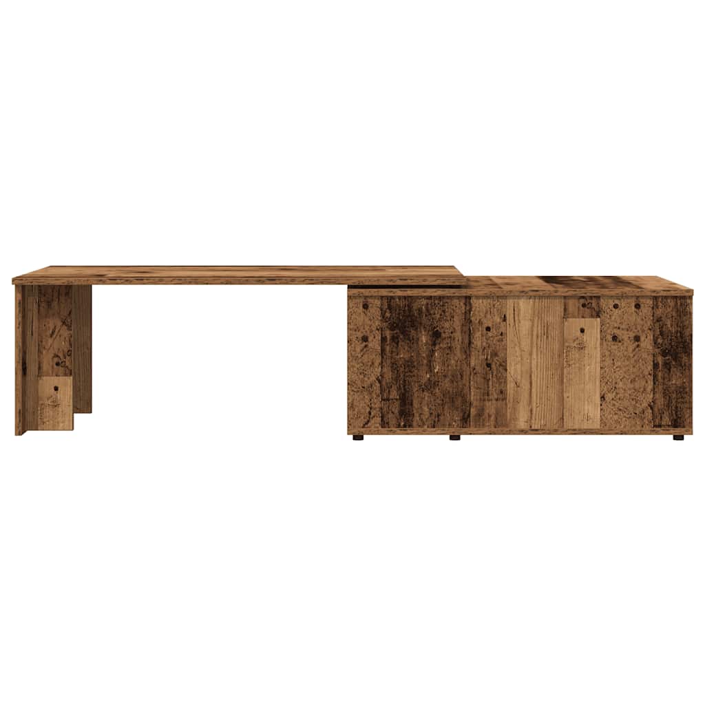 Mesa De Centro Madera Contrachapada Envejecida 150X50X35 Cm
