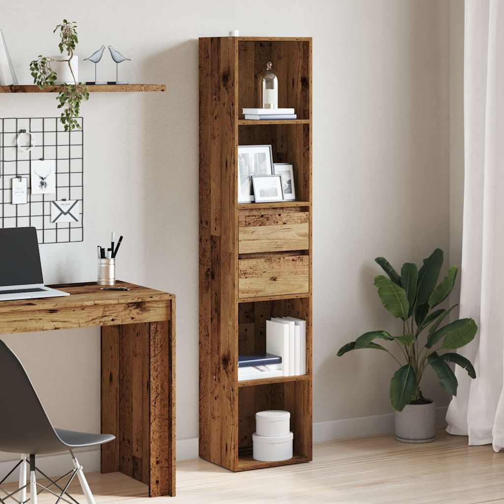 Estantería Madera Contrachapada Madera Vieja 36X30X171 Cm