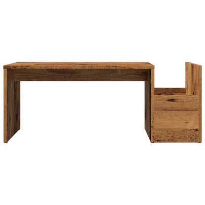 Mesa De Centro Madera Ingeniería Envejecida 90X45X35 Cm