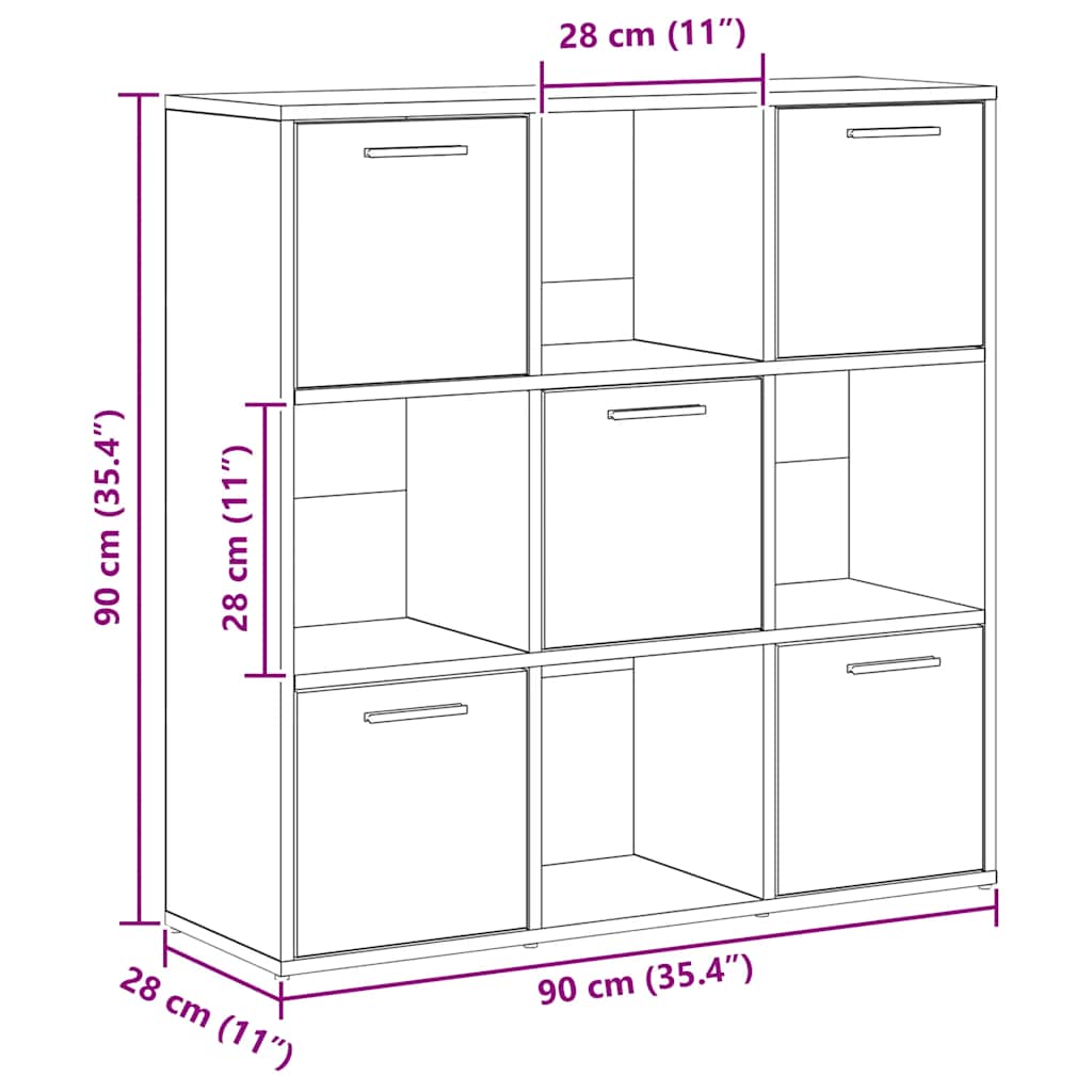 Estantería De Madera De Ingeniería 90X28X90 Cm