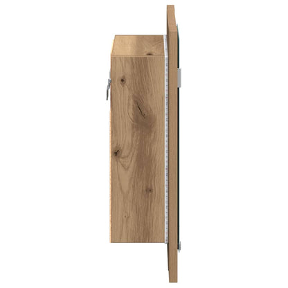 Armario De Baño Con Espejo Led Madera 40X12X45 Cm