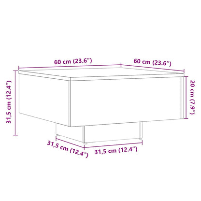 Mesa De Centro Madera De Ingeniería Envejecida 60X60X31,5 Cm