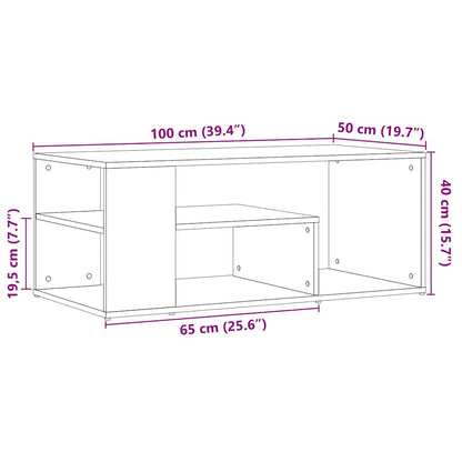 Mesa De Centro Madera Contrachapada 100X50X40 Cm