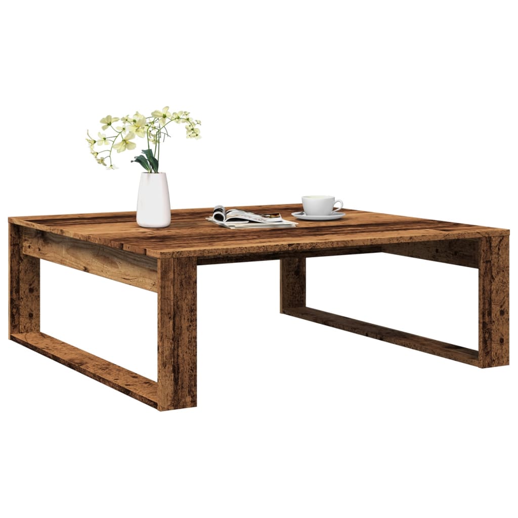 Mesa Auxiliar De Madera De Ingeniería Envejecida 50X50X35 Cm