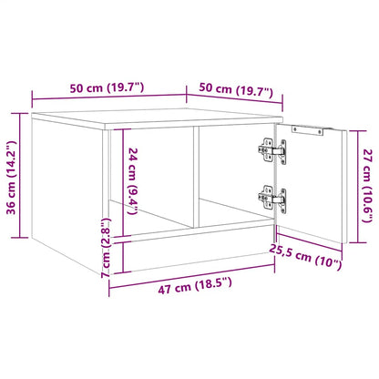 Mesa De Centro Madera De Ingeniería Envejecida 50X50X36 Cm
