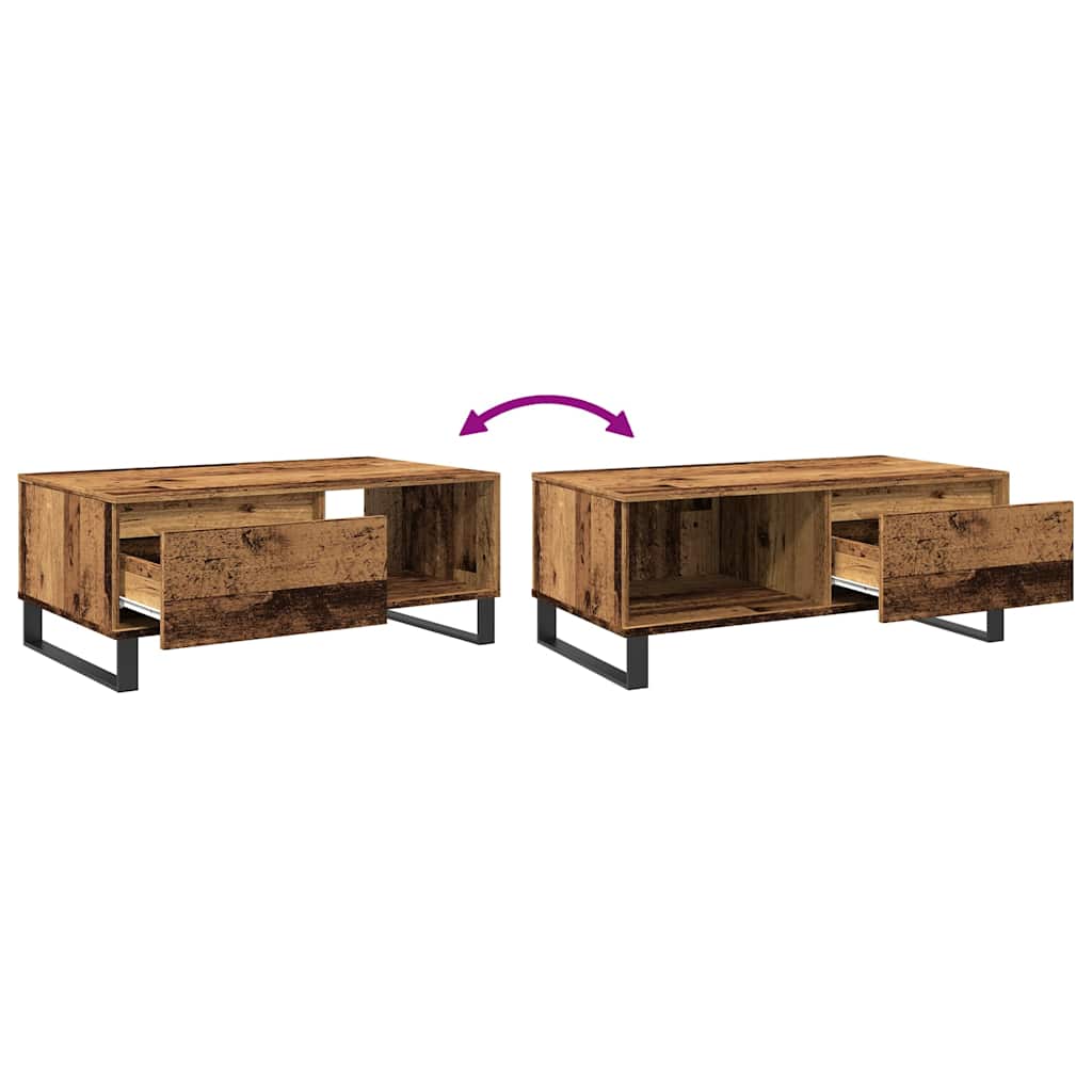 Mesa De Centro Madera De Ingeniería Envejecida 90X50X36,5 Cm