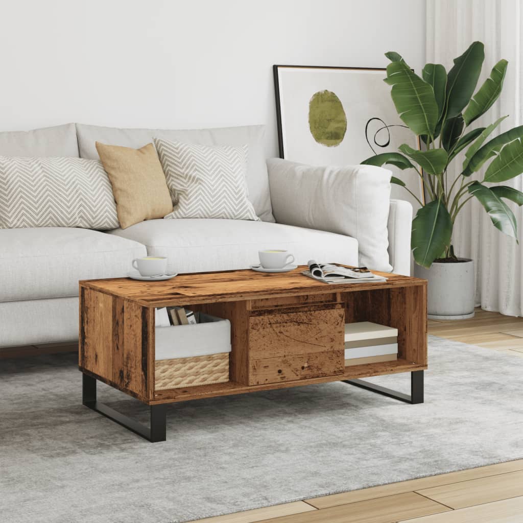 Mesa De Centro Madera Contrachapada 90X50X36,5 Cm