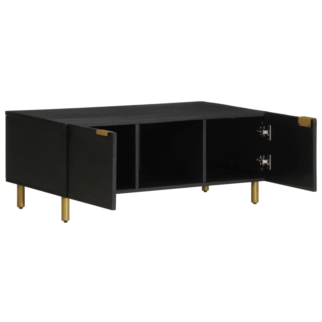 Mesa De Centro Madera De Ingeniería Negra 100X54X40 Cm