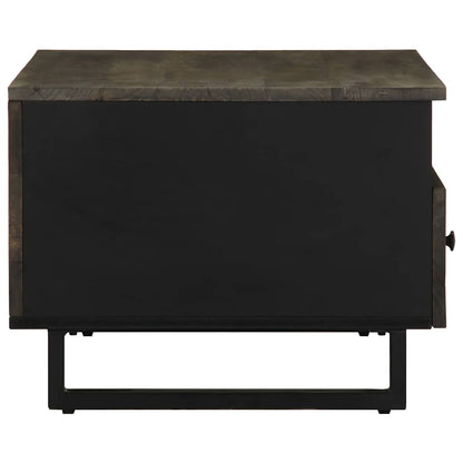 Mesa De Centro Madera Maciza De Mango Negra 80X54X40 Cm
