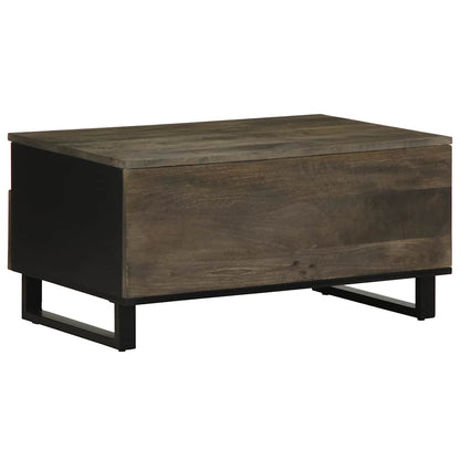 Mesa De Centro Madera Maciza De Mango Negra 80X54X40 Cm