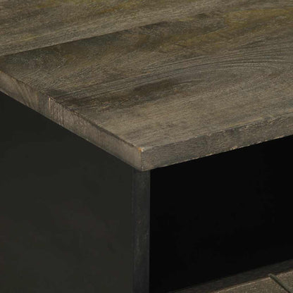 Mesa De Centro Madera Maciza De Mango Negra 80X54X40 Cm