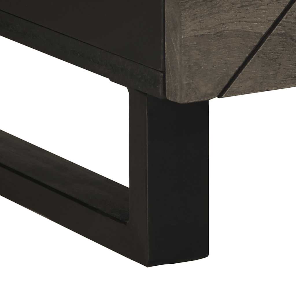 Mesa De Centro Madera Maciza De Mango Negra 80X54X40 Cm