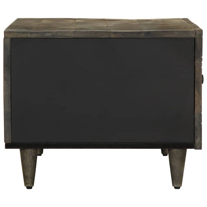 Mesa De Centro De Madera Maciza De Mango Gris Claro 80X50X40 Cm