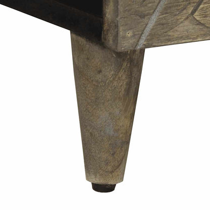 Mesa De Centro De Madera Maciza De Mango Gris Claro 80X50X40 Cm