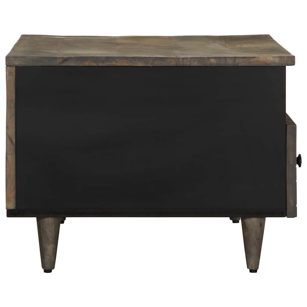 Mesa De Centro Madera Maciza De Mango Gris Claro 80X54X40 Cm