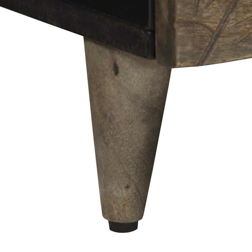 Mesa De Centro Madera Maciza De Mango Gris Claro 80X54X40 Cm