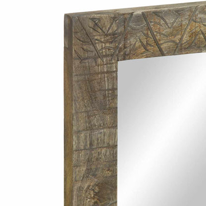 Espejo De Baño Madera Maciza Mango 50X2,5X70 Cm