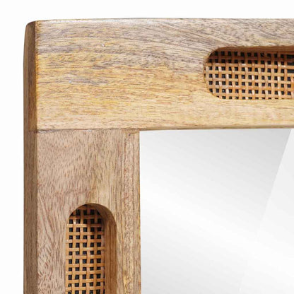 Espejo De Baño Marrón 50 X 2,5 X 70 Cm Madera De Mango Maciza