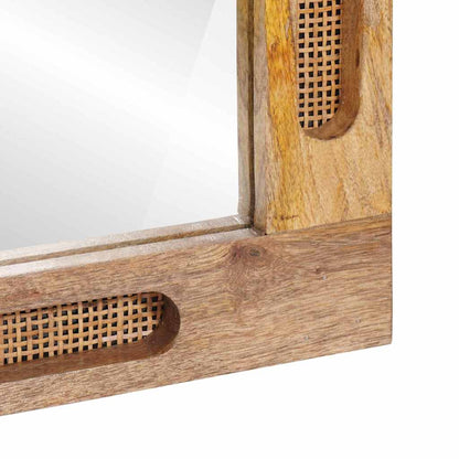 Espejo De Baño Marrón 50 X 2,5 X 70 Cm Madera De Mango Maciza