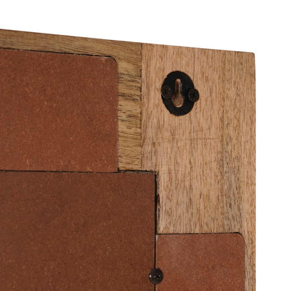 Espejo De Baño 50 X 70 X 3 Cm Madera De Mango Maciza