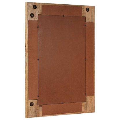 Espejo De Baño 50 X 70 X 3 Cm Madera De Mango Maciza