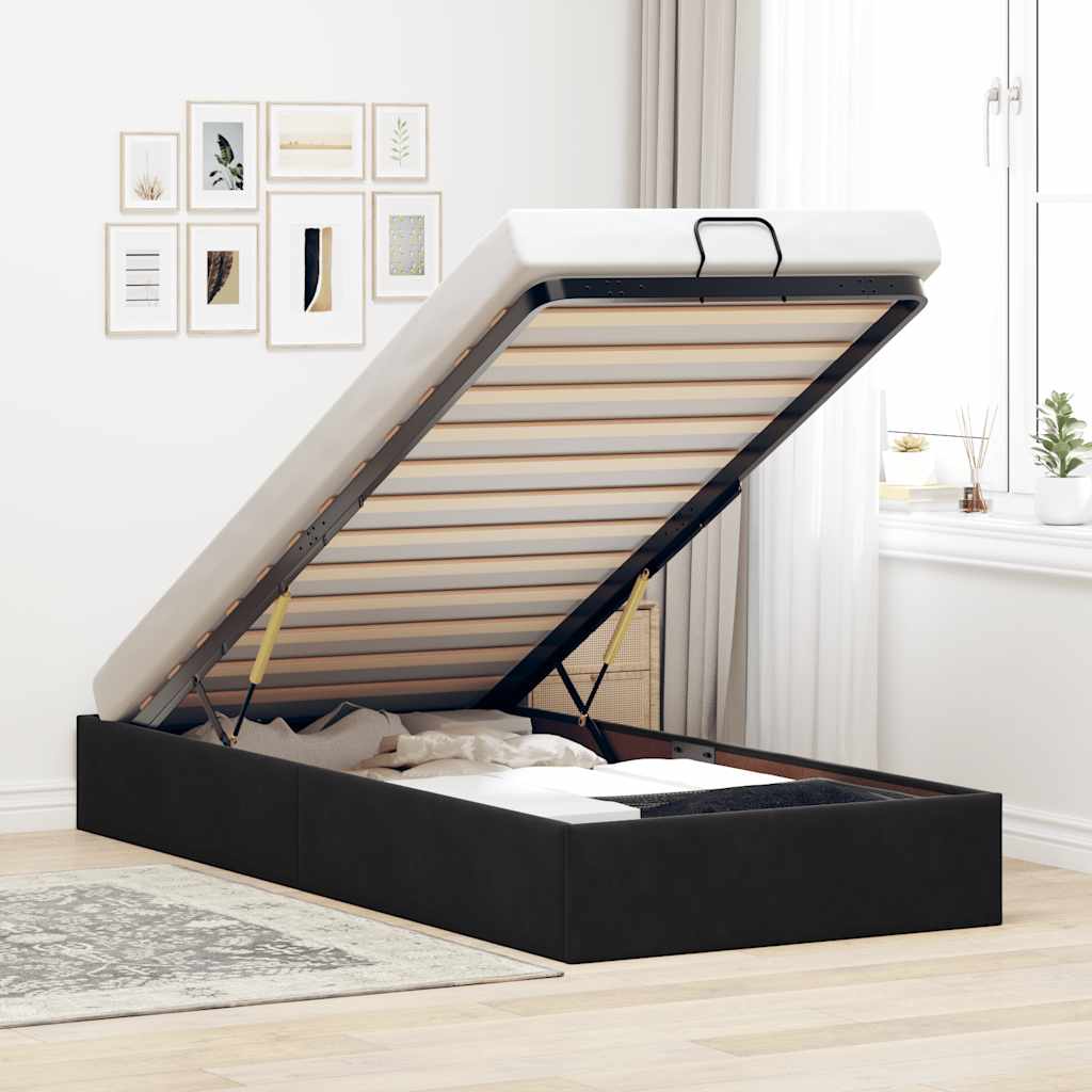 Estructura De Cama Otomana Sin Colchón Terciopelo