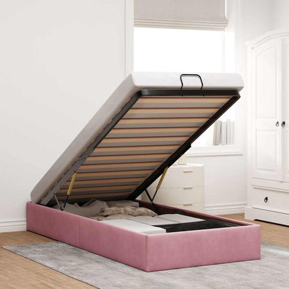 Estructura De Cama Otomana Sin Colchón Terciopelo