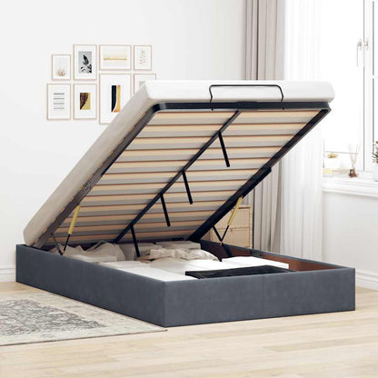 Estructura De Cama Otomana Sin Colchón Terciopelo
