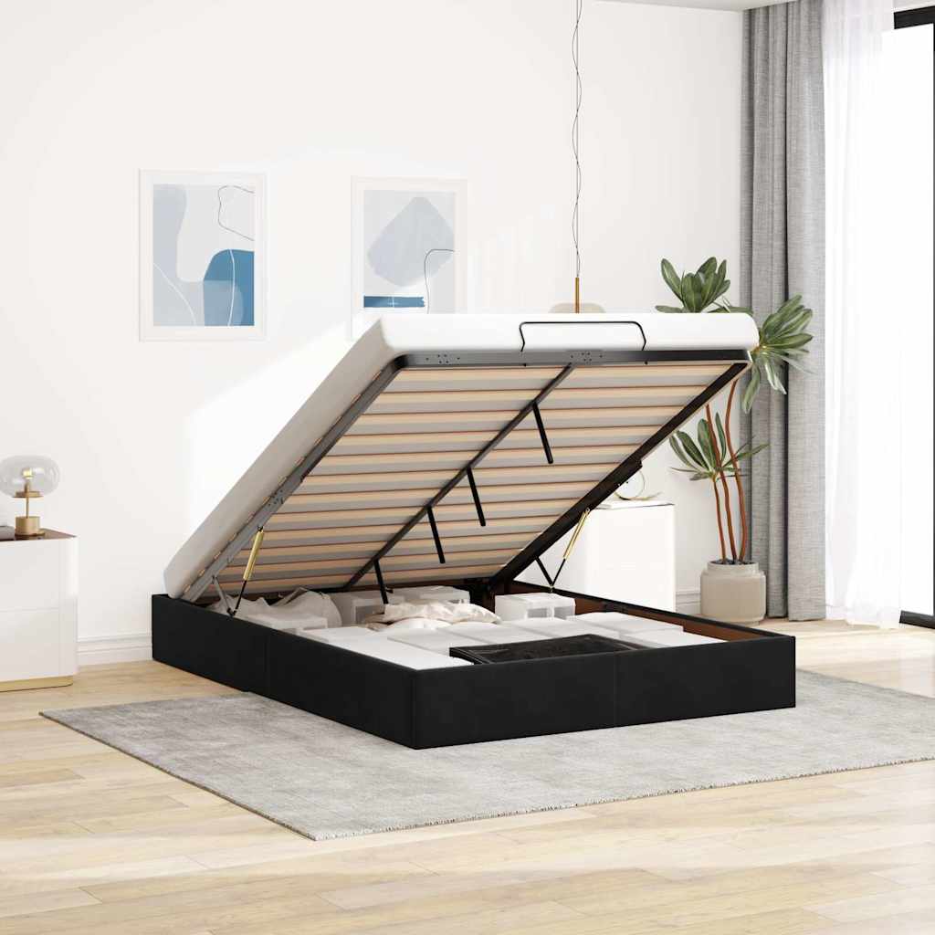 Estructura De Cama Otomana Sin Colchón Terciopelo