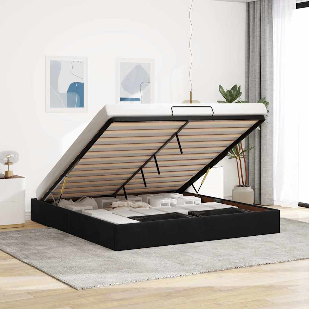 Estructura De Cama Otomana Sin Colchón Terciopelo