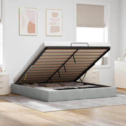 Estructura De Cama Otomana Sin Colchón Terciopelo