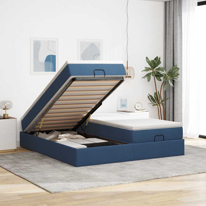 Estructura De Cama Otomana Colchones Tela Gris Pardo