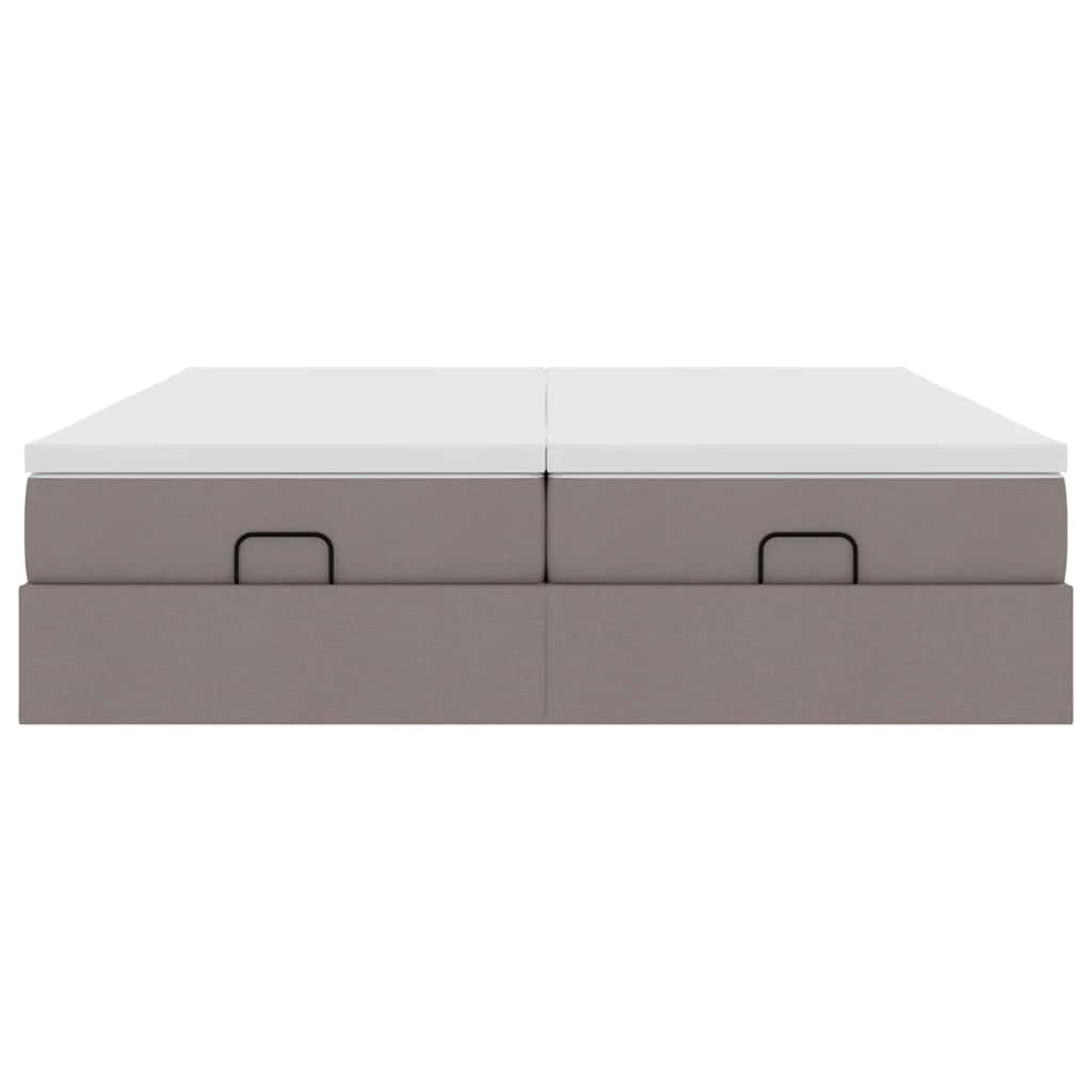 Estructura De Cama Otomana Colchones Tela Gris Pardo