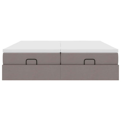 Estructura De Cama Otomana Colchones Tela Gris Pardo
