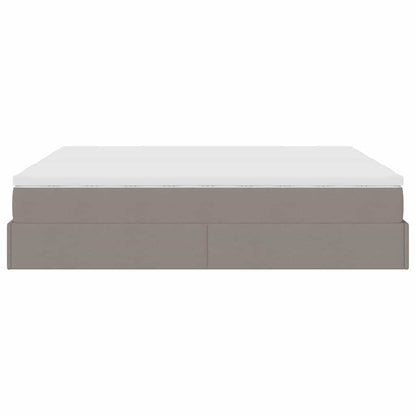 Estructura De Cama Otomana Colchones Tela Gris Pardo