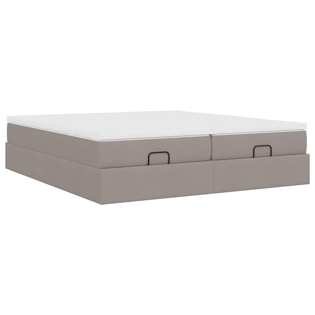 Estructura De Cama Otomana Colchones Tela Gris Pardo