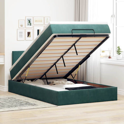 Estructura De Cama Otomana Colchón Terciopelo