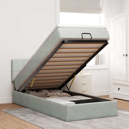 Estructura De Cama Otomana Colchón Terciopelo