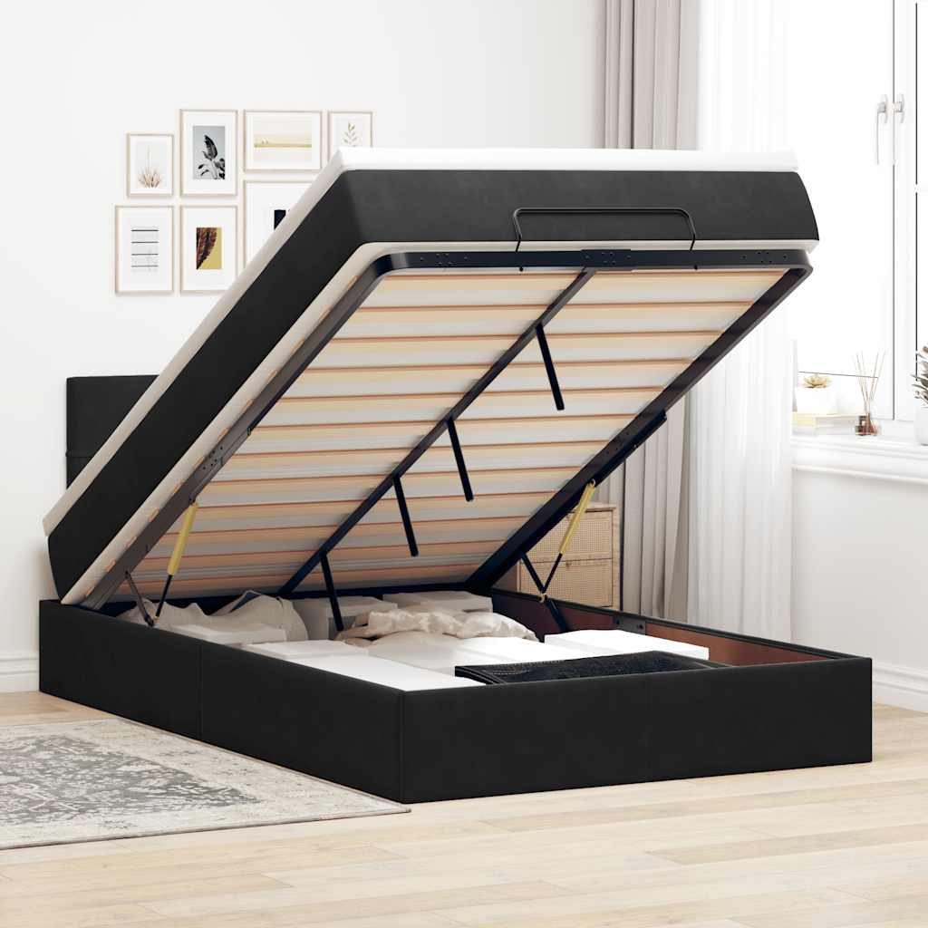 Estructura De Cama Otomana Colchón Terciopelo