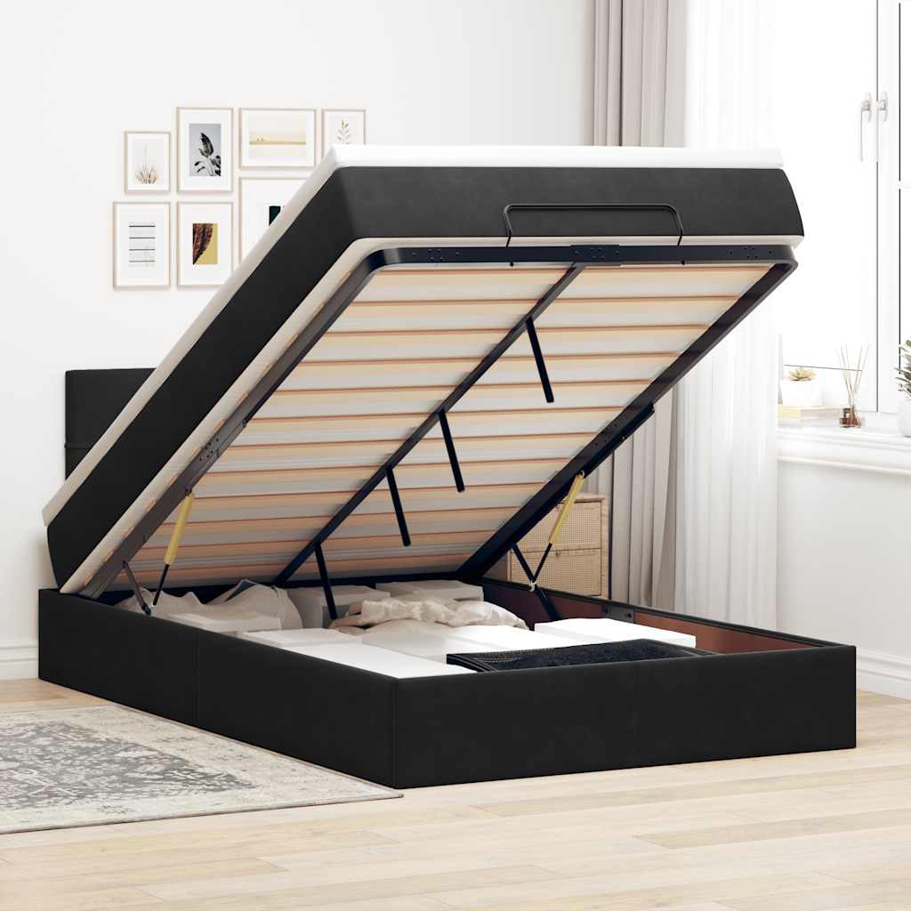 Estructura De Cama Otomana Colchón Terciopelo
