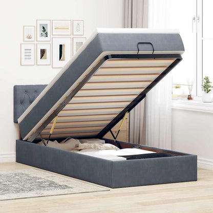 Estructura De Cama Otomana Colchón Terciopelo
