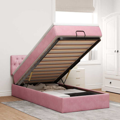 Estructura De Cama Otomana Colchón Terciopelo