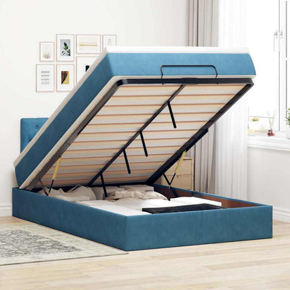 Estructura De Cama Otomana Colchón Terciopelo
