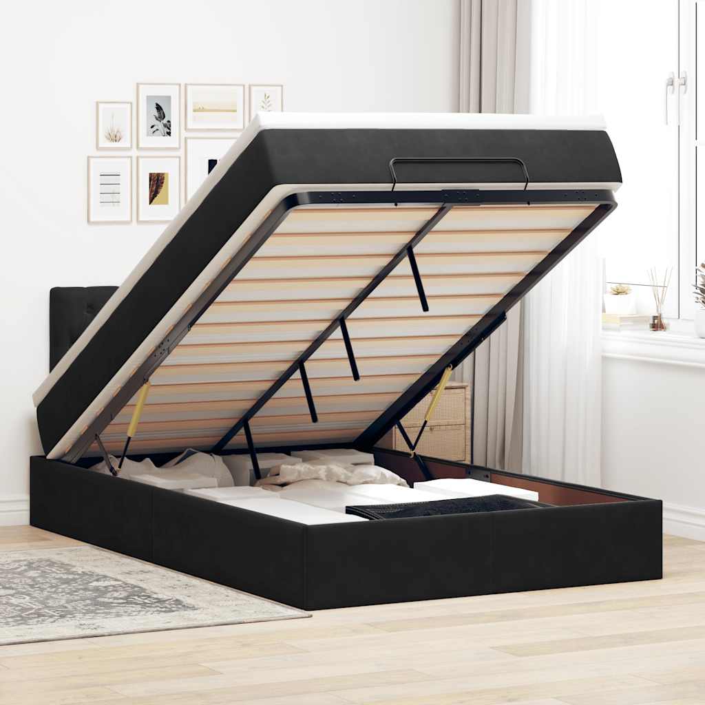 Estructura De Cama Otomana Colchón Terciopelo