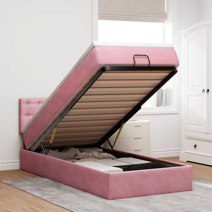 Estructura De Cama Otomana Colchón Terciopelo
