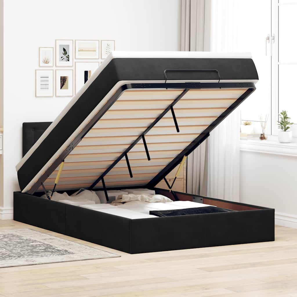 Estructura De Cama Otomana Colchón Terciopelo