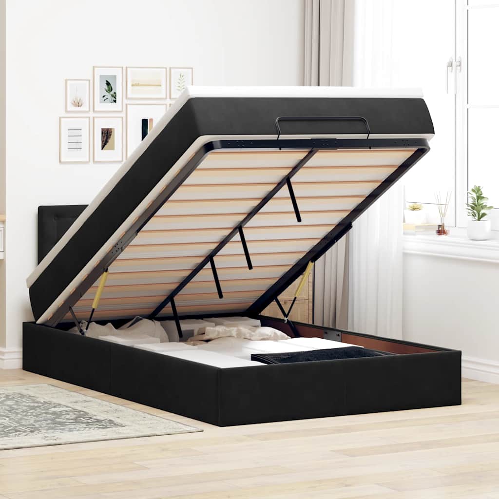 Estructura De Cama Otomana Colchón Terciopelo