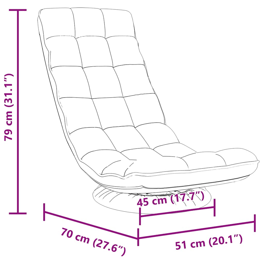 Silla Giratoria De Suelo De Tela 70X51X79 Cm