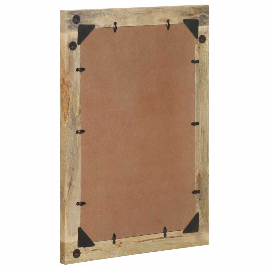 Espejo De Baño Madera Maciza De Mango Y Vidrio 50X70 Cm